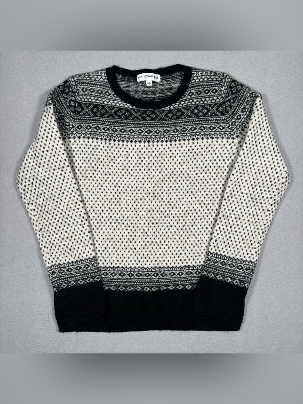 UNIQLO x Ines de la Fressange Fair Isle Knit Sweater Women’s Medium Black Wool